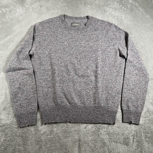 Zadig & Voltaire Sweater Womens Small Heathered Gray Cashmere Crewneck Pullover - Picture 1 of 7